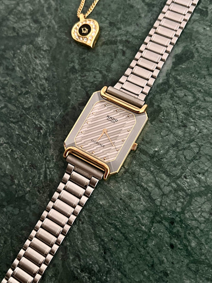 Rado Florence Two Tone Ladies Watch with Silver Stripe Dial
