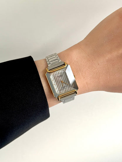 Rado Florence Two Tone Ladies Watch with Silver Stripe Dial