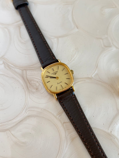 Longines Gold Toned Cushion Case Woman's Watch