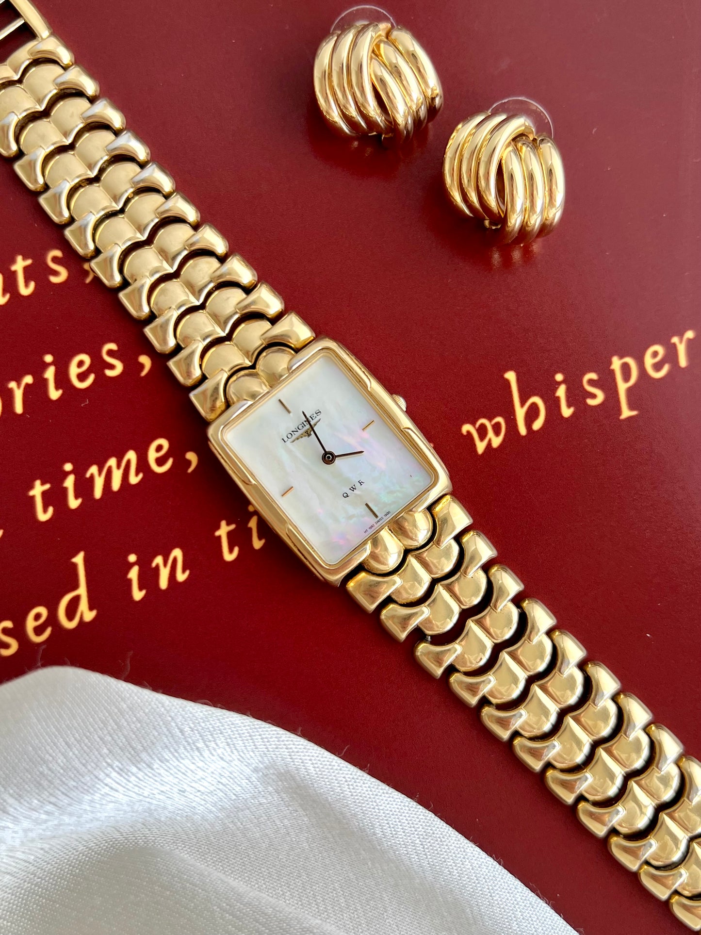 Longines Mother of Pearl Sculpted Bracelet Watch