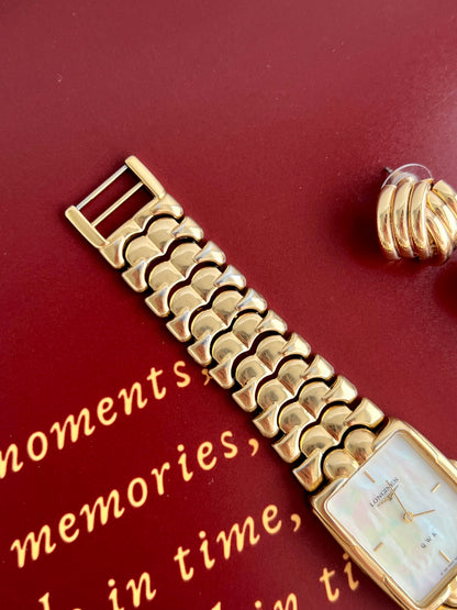 Longines Mother of Pearl Sculpted Bracelet Watch