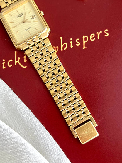 Longines Flagship Champagne Textured Rectangular Bracelet Unisex Watch