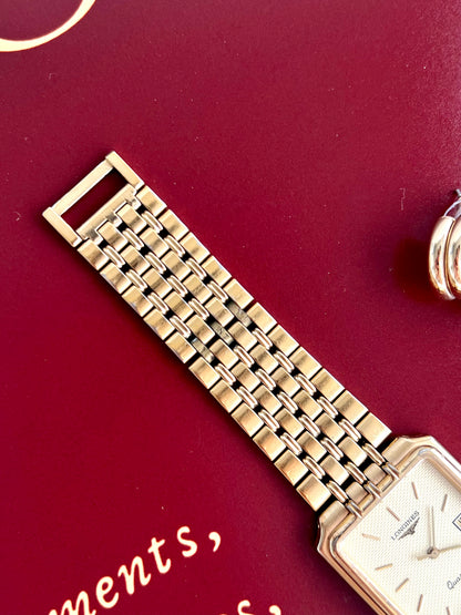 Longines Flagship Champagne Textured Rectangular Bracelet Unisex Watch