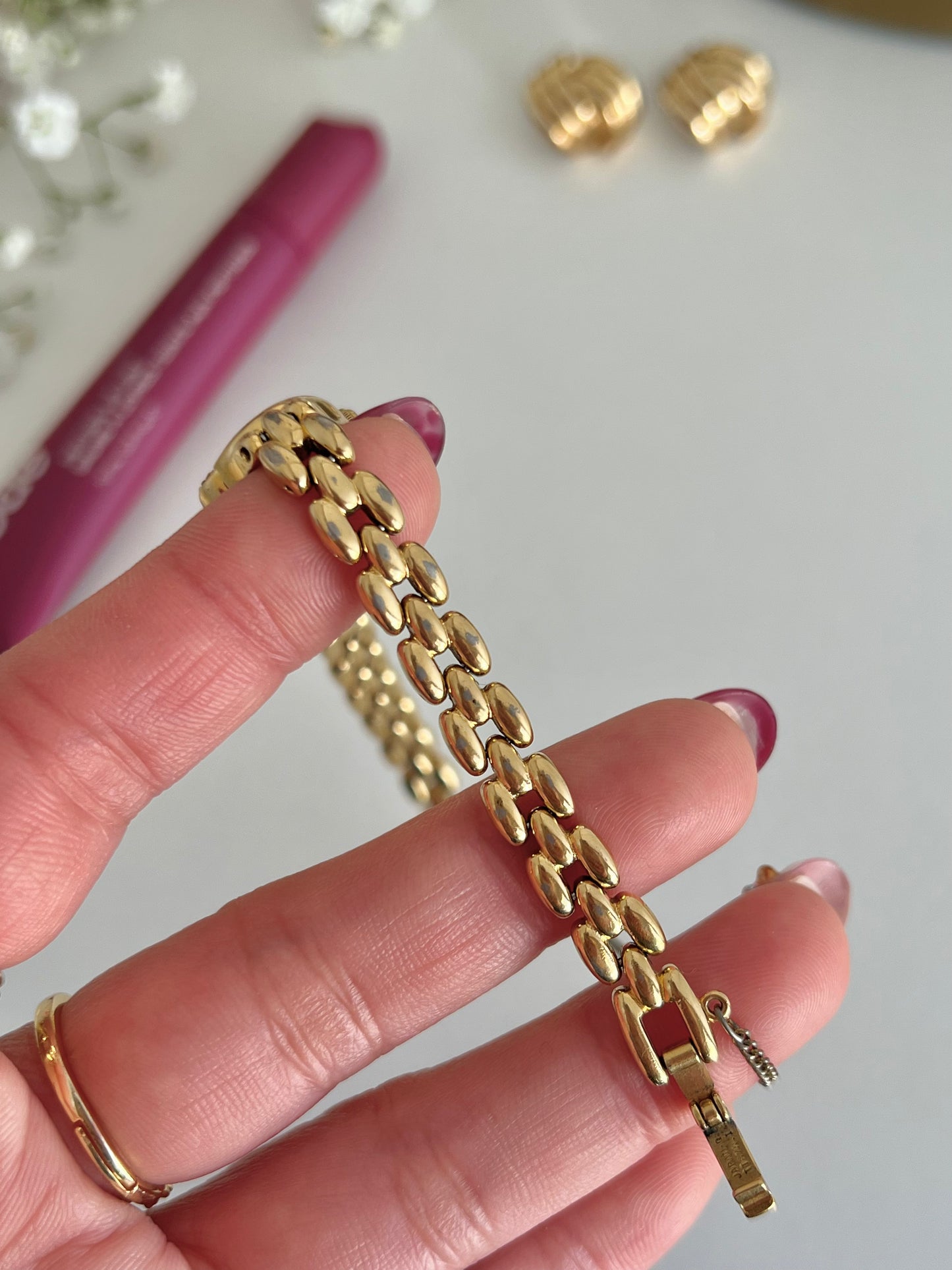 Seiko Tisse Gold Rice Bracelet Watch with Inlaid Diamonds