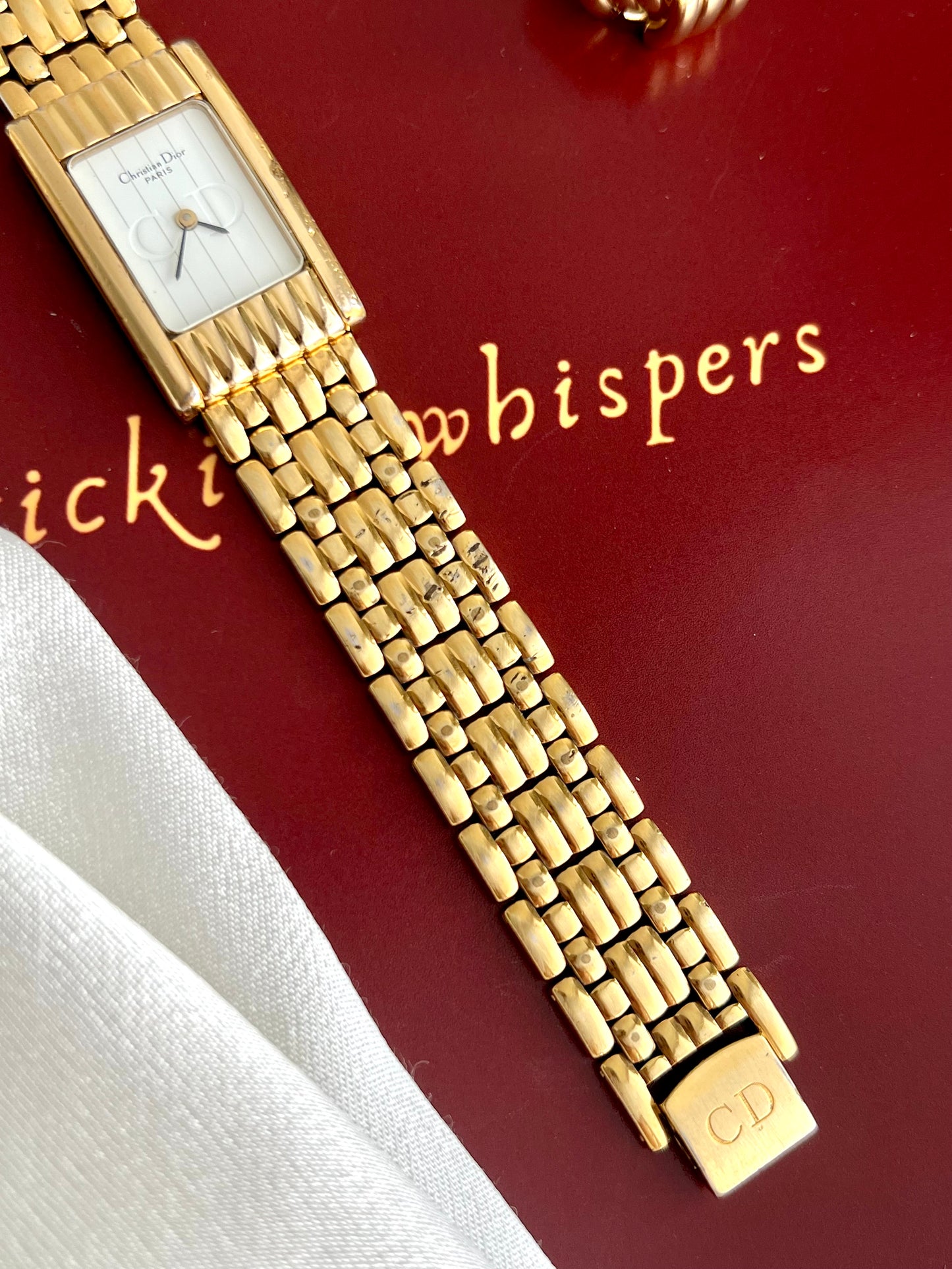 Christian Dior Sculpted Rectangular Bracelet Watch
