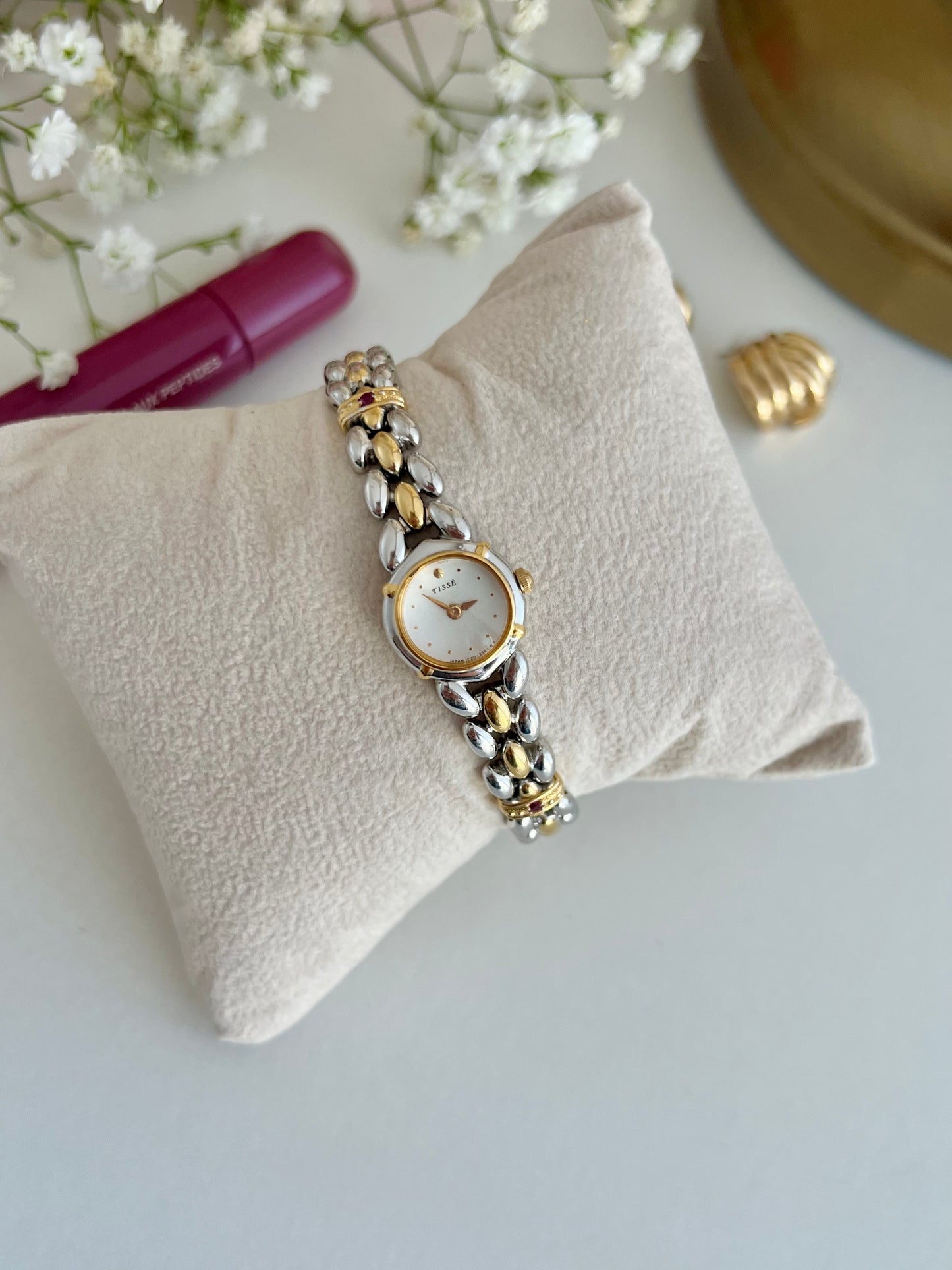 Seiko Tisse Ladies’ Watch with Ruby Accent Bracelet