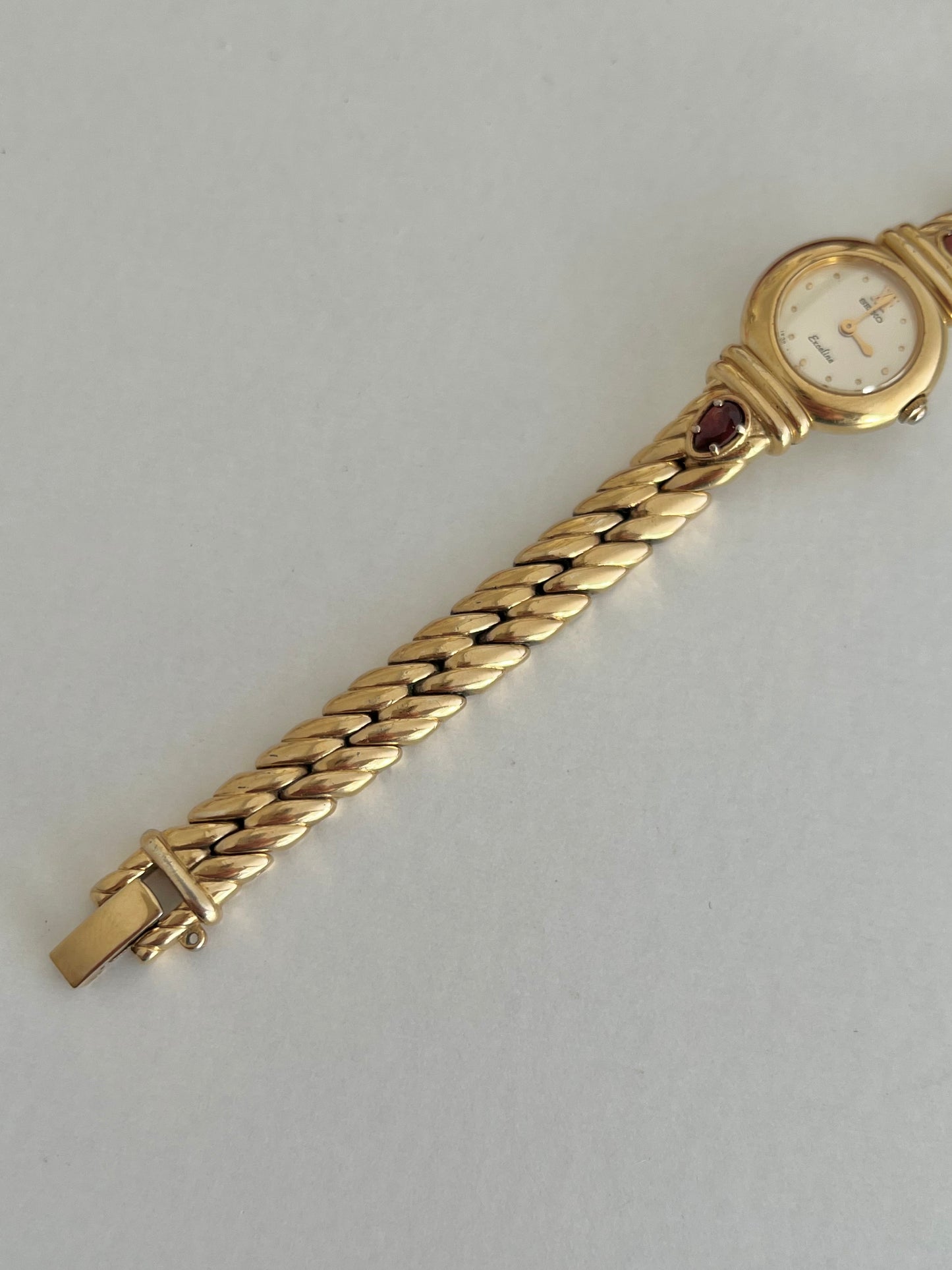 Seiko Exceline Gold Tone Red Accent Women's Watch
