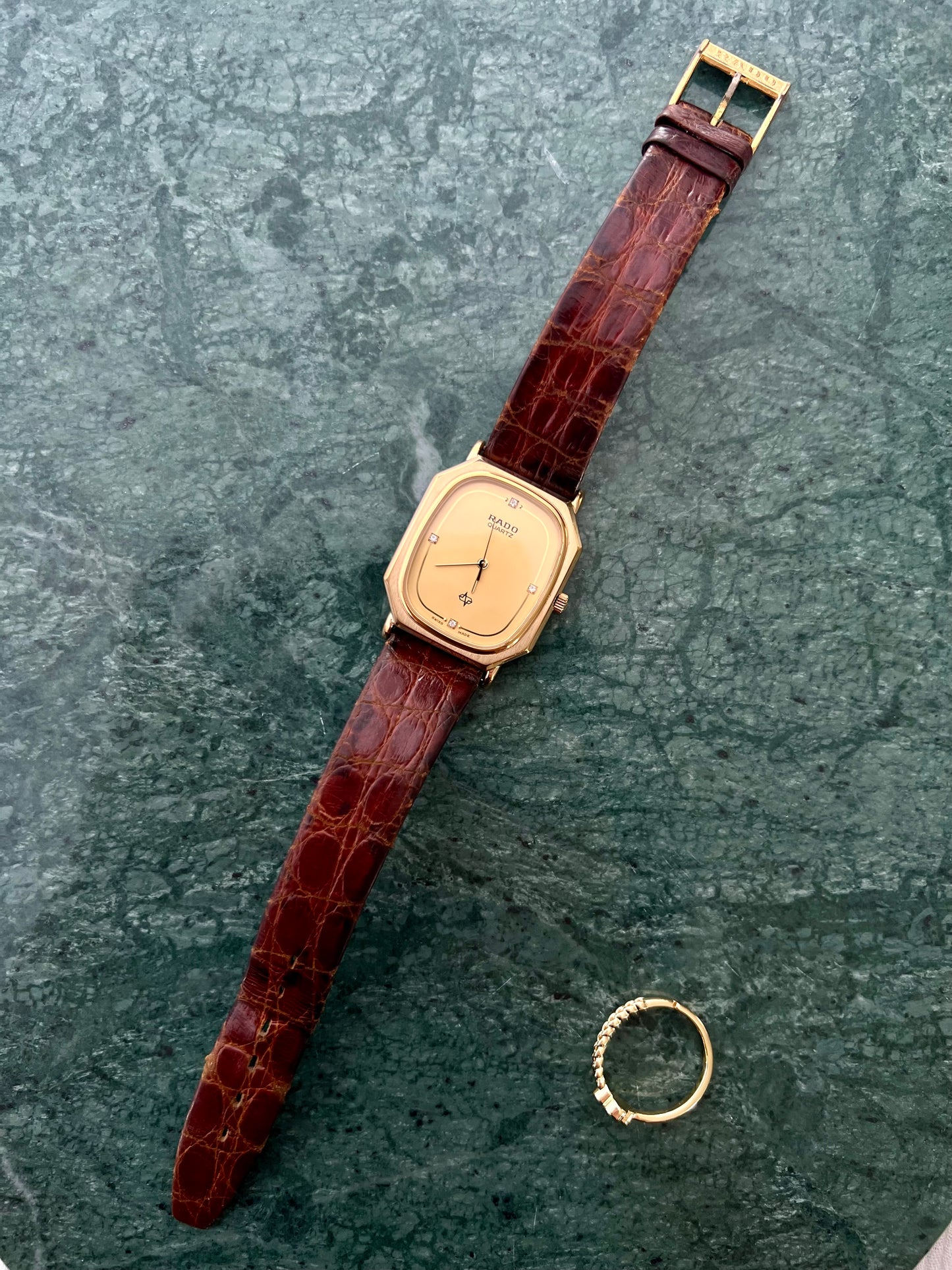 Rado Gold Contour Ladies Watch with Diamond Markers