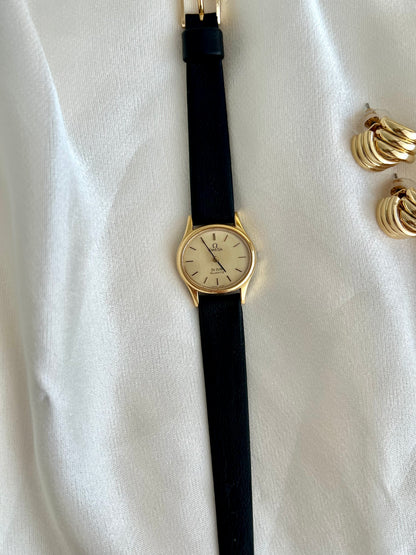 Omega De Ville Oval Gold Tone Strap Watch