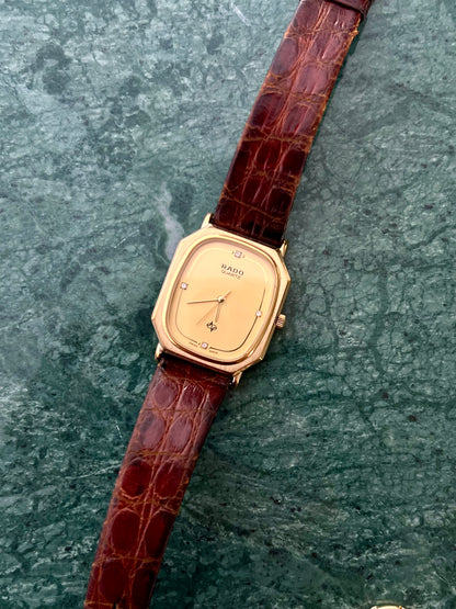 Rado Gold Contour Ladies Watch with Diamond Markers