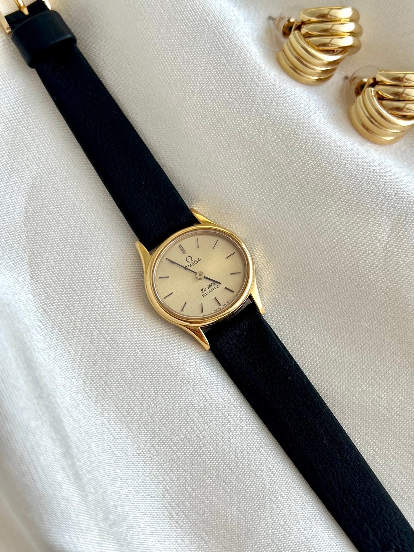 Omega De Ville Oval Gold Tone Strap Watch