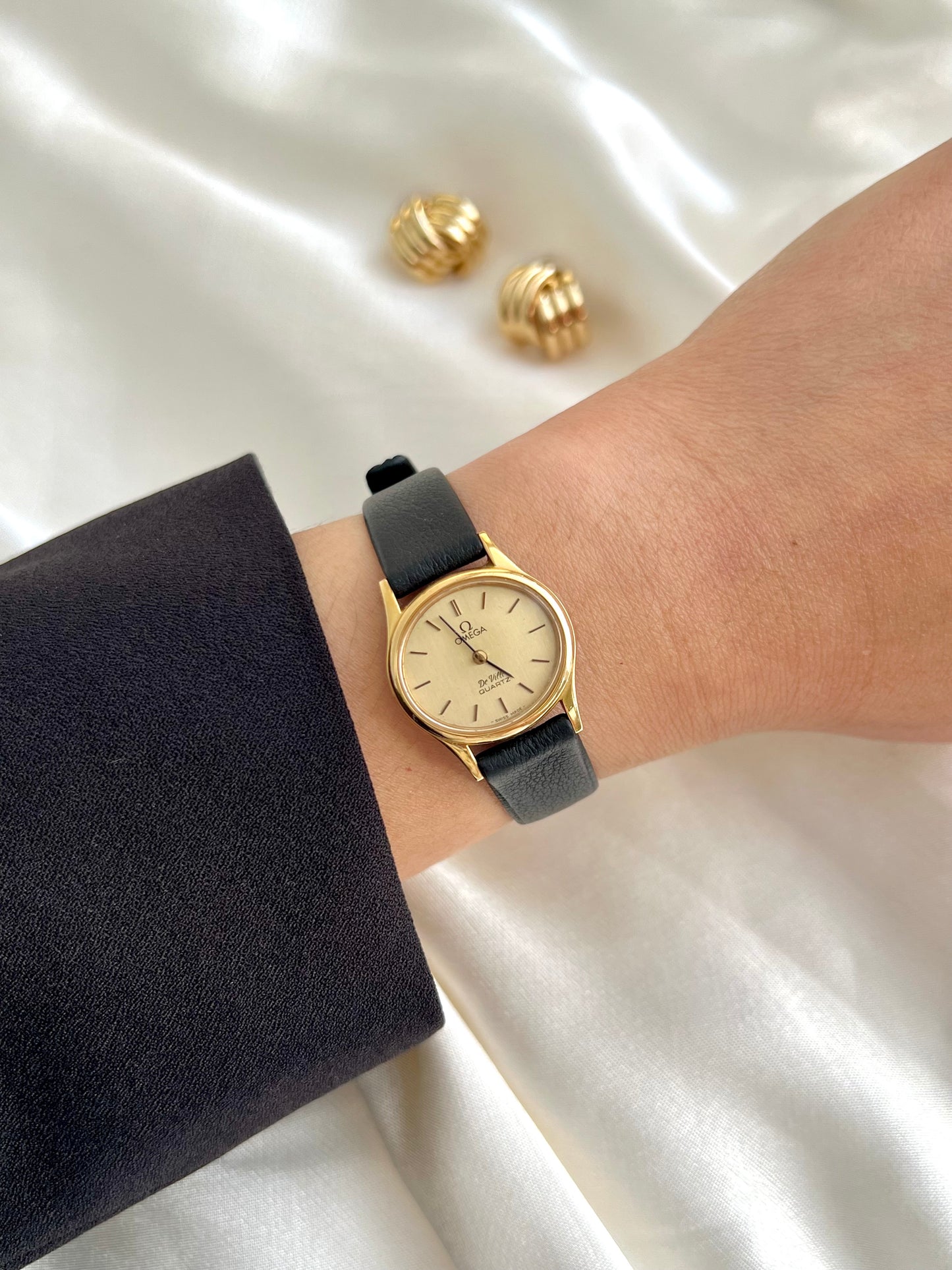 Omega De Ville Oval Gold Tone Strap Watch