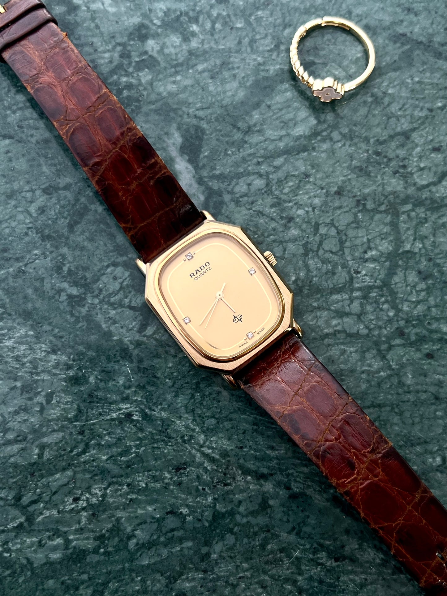 Rado Gold Contour Ladies Watch with Diamond Markers