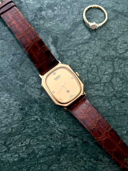 Rado Gold Contour Ladies Watch with Diamond Markers