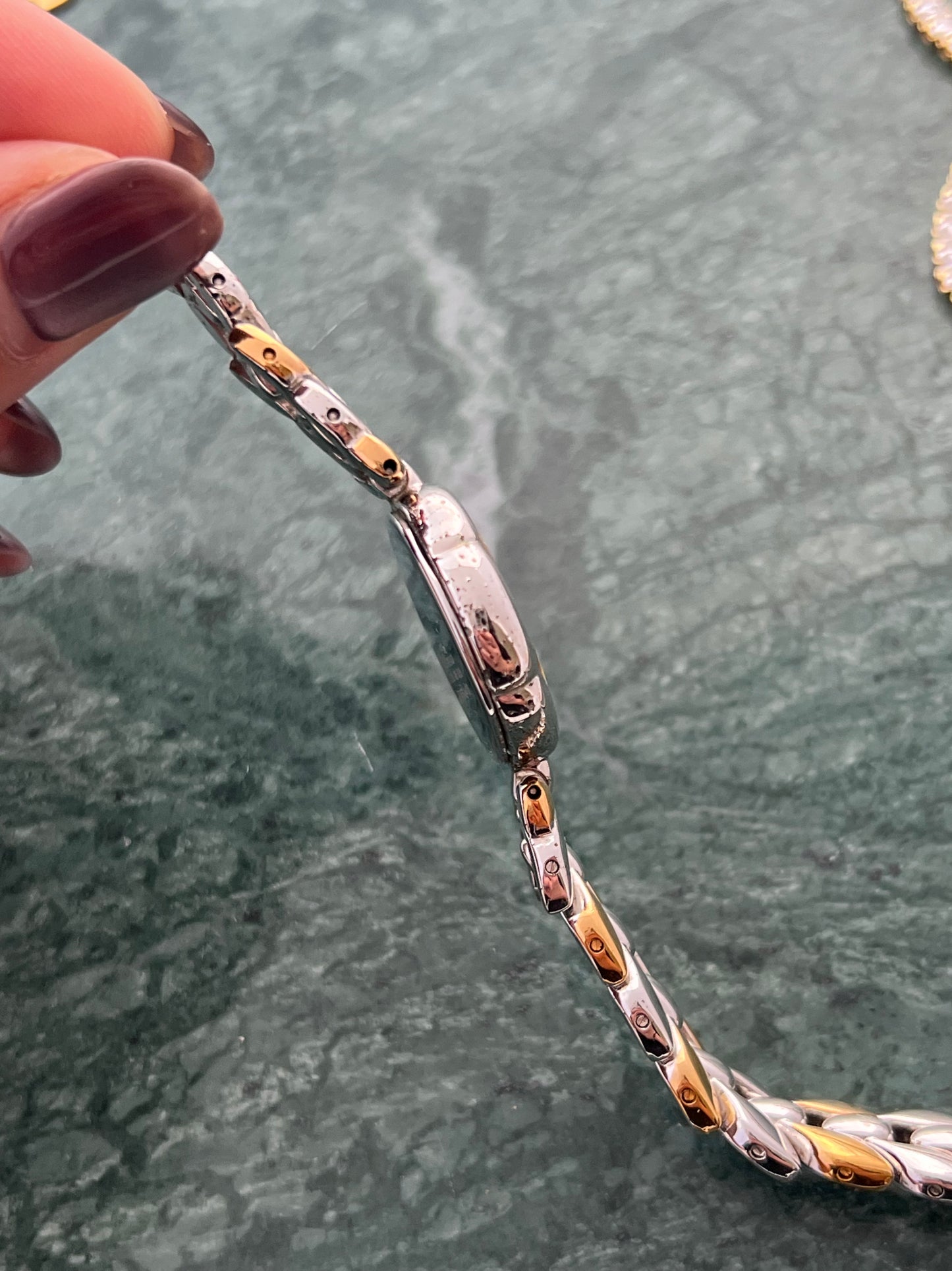 Seiko Exceline Two Tone Leaf Link Ladies Watch with Diamond Markers