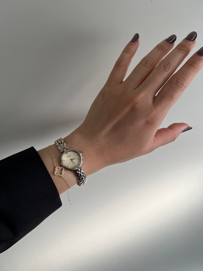 Seiko Exceline Two Tone Leaf Link Ladies Watch with Diamond Markers