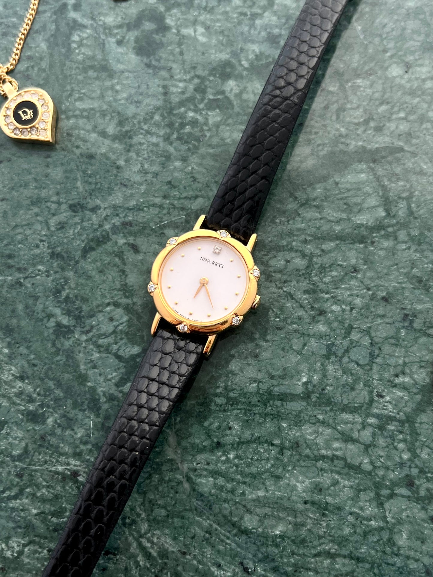 Nina Ricci x Seiko Ladies Gold Watch with Crystal Accents
