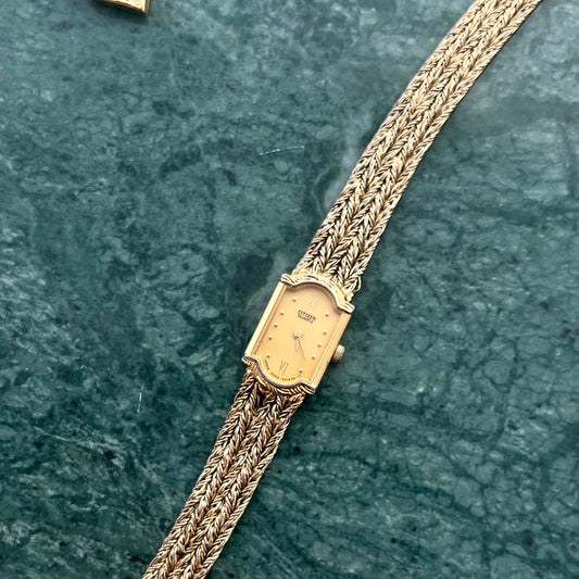 Citizen Braided Gold Tank Ladies Watch