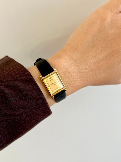 Seiko Rectangular Gold Tone Dress Watch