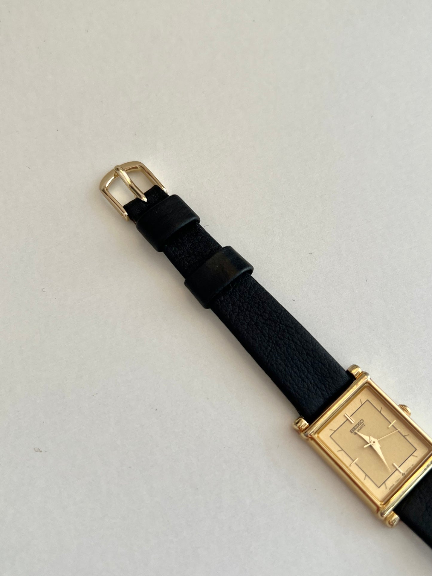 Seiko Rectangular Gold Tone Dress Watch