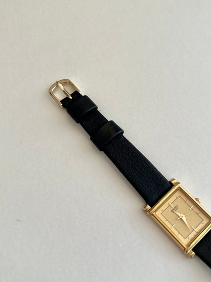 Seiko Rectangular Gold Tone Dress Watch