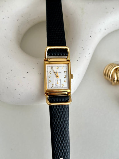 Hamilton Rectangular Gold Tone Dress Women's Watch