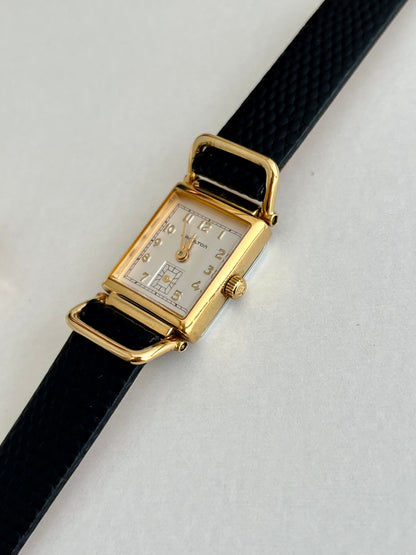 Hamilton Rectangular Gold Tone Dress Women's Watch