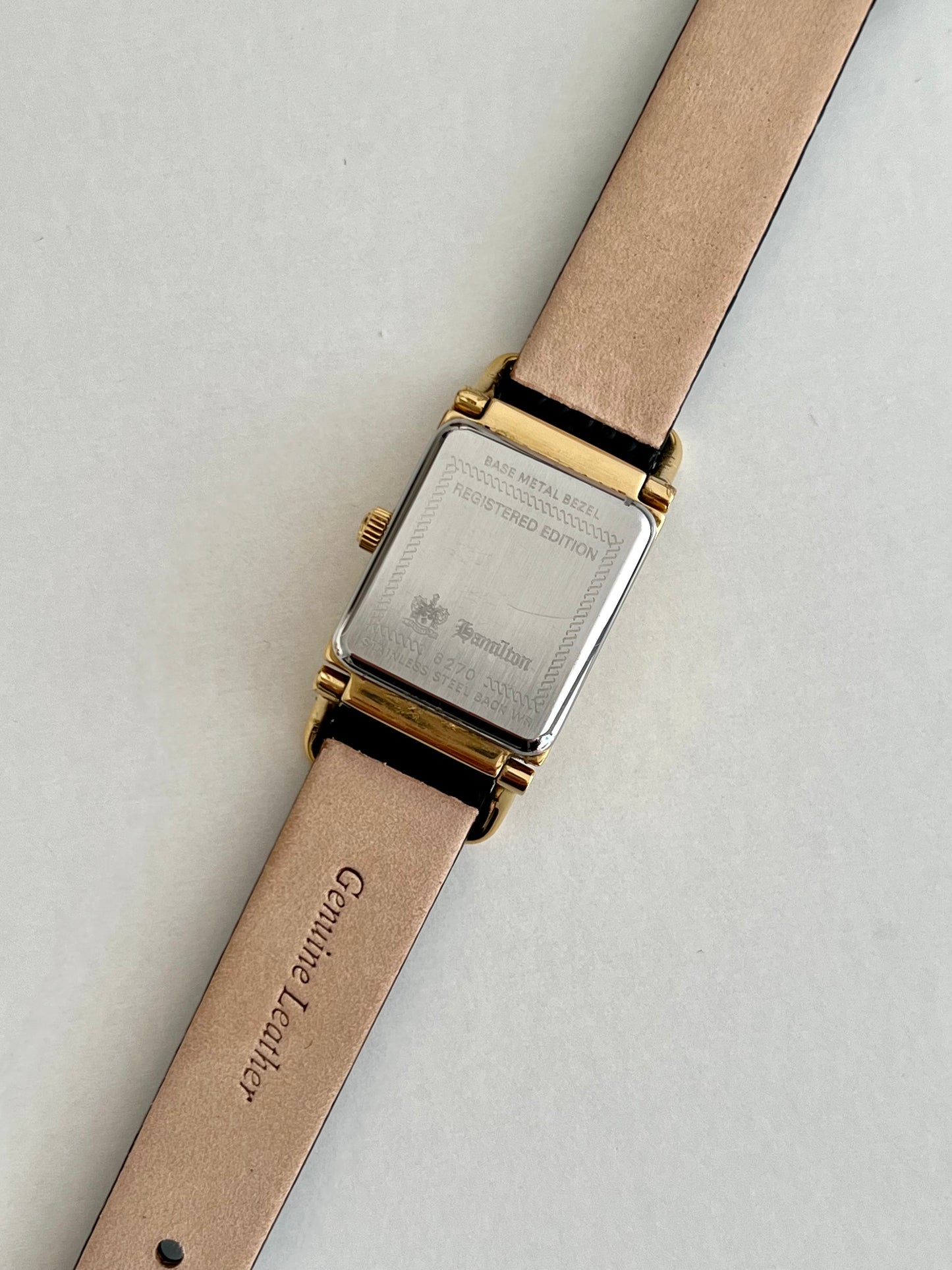 Hamilton Rectangular Gold Tone Dress Women's Watch