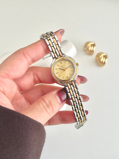 Christian Dior Round Roman Dial Two Tone Womens Watch