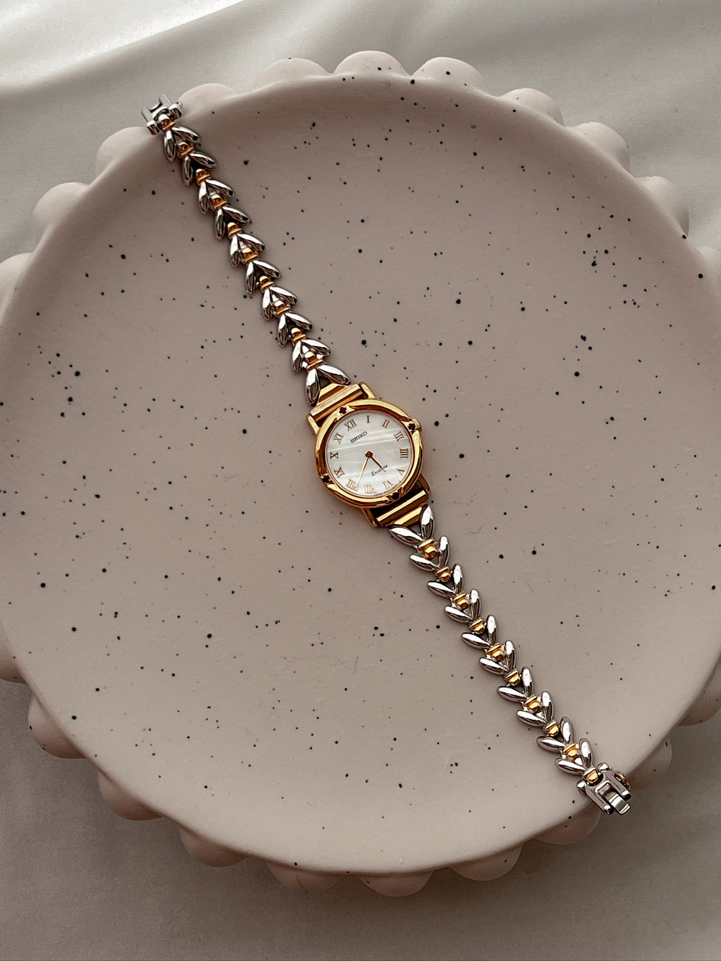 Seiko Exceline Watch with inlaid Rubies