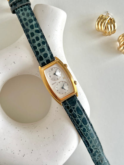 Seiko Noie Dual Dial Tonneau Watch