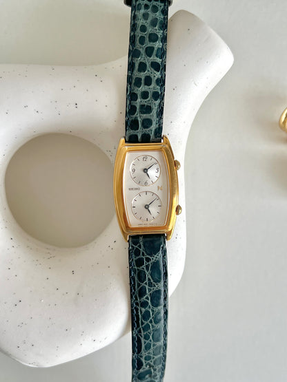 Seiko Noie Dual Dial Tonneau Watch
