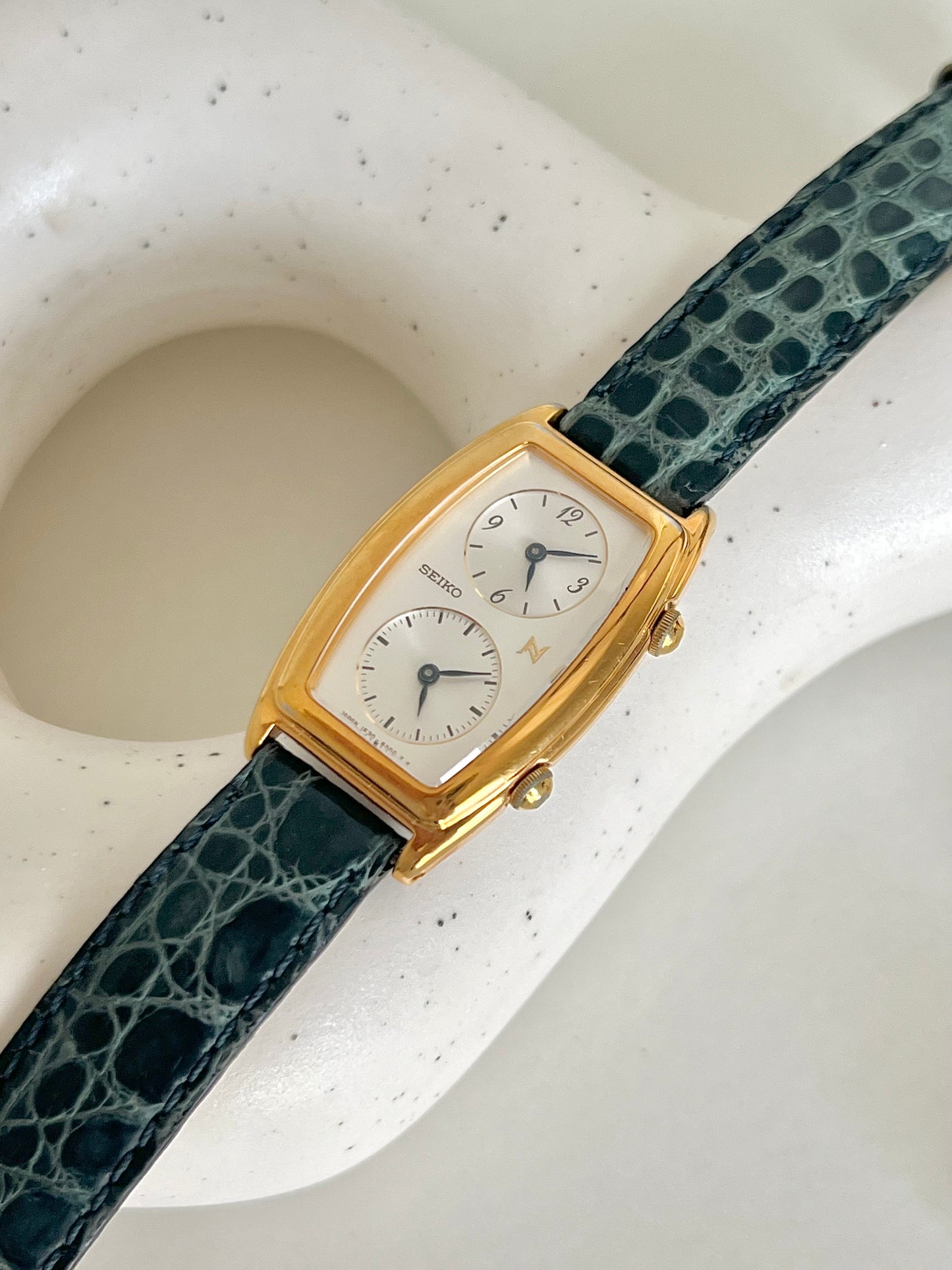 Seiko Noie Dual Dial Tonneau Watch