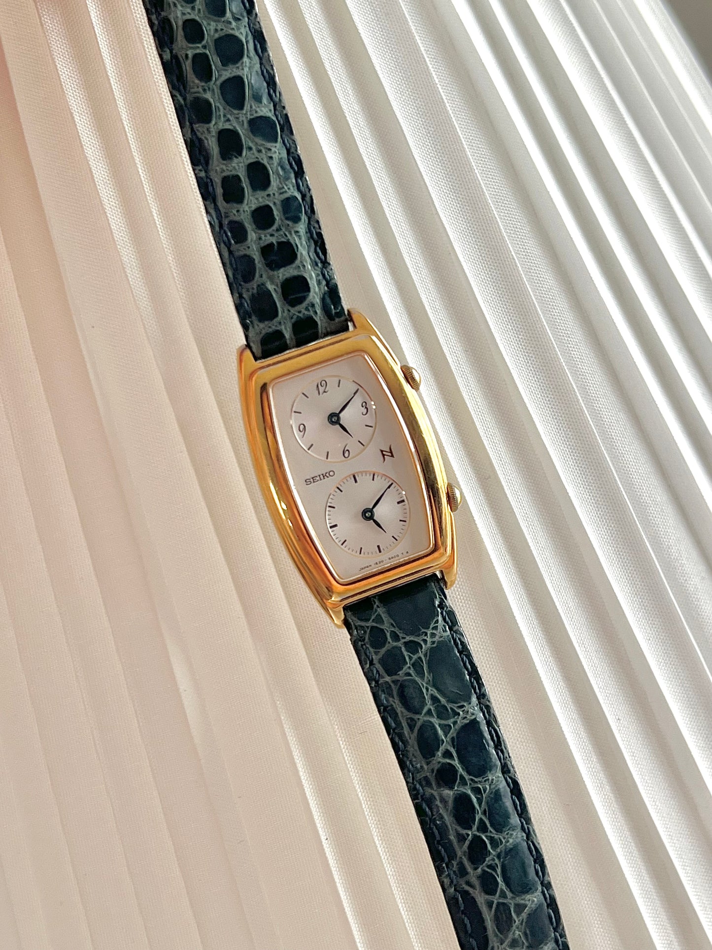 Seiko Noie Dual Dial Tonneau Watch
