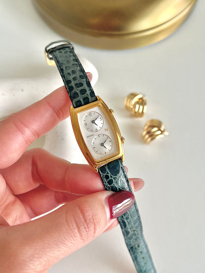 Seiko Noie Dual Dial Tonneau Watch