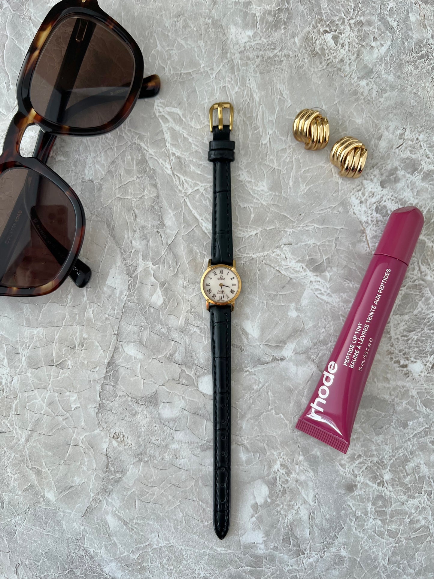 Omega De Ville Gold Tone Round Roman Numerals Women's Watch