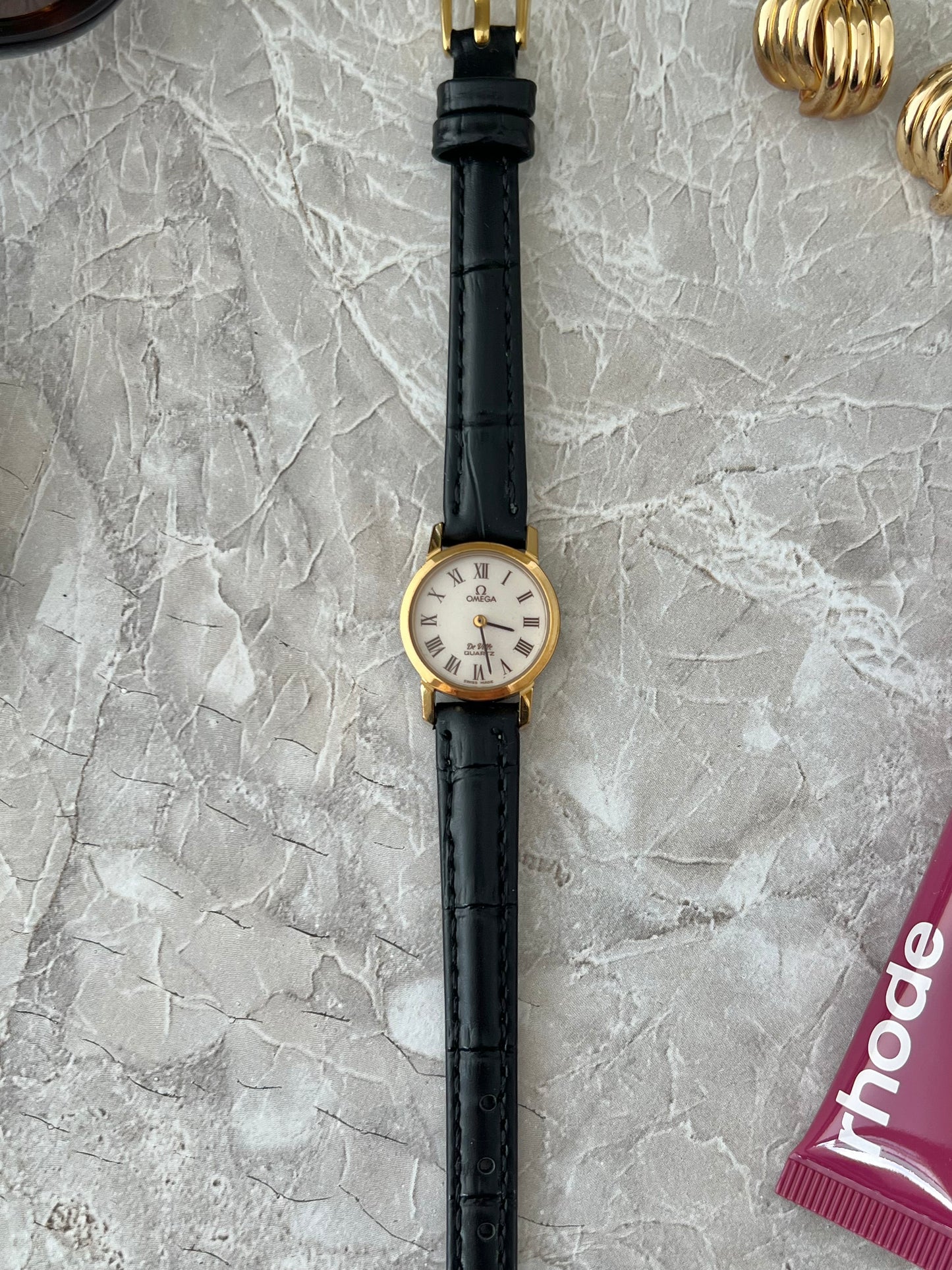 Omega De Ville Gold Tone Round Roman Numerals Women's Watch