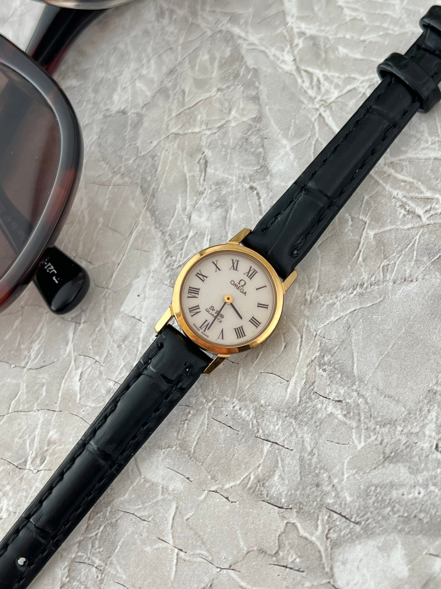 Omega De Ville Gold Tone Round Roman Numerals Women's Watch