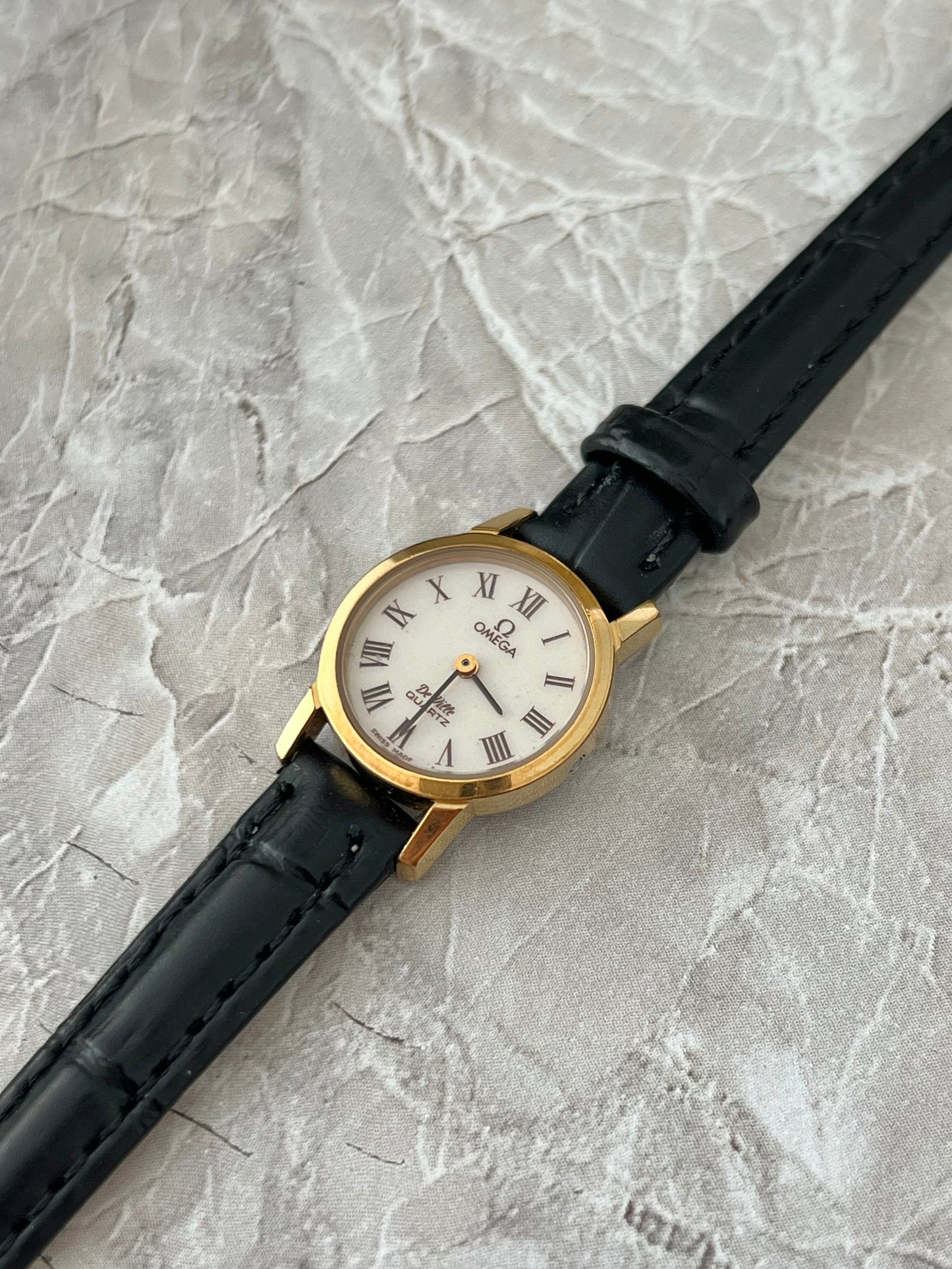 Omega De Ville Gold Tone Round Roman Numerals Women's Watch