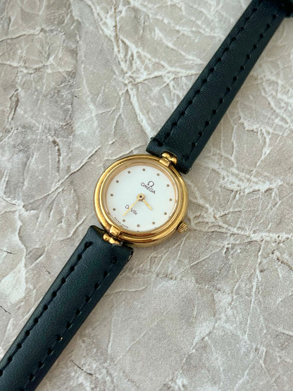 Omega De Ville Gold Tone Round Raised Bezel Women's Watch