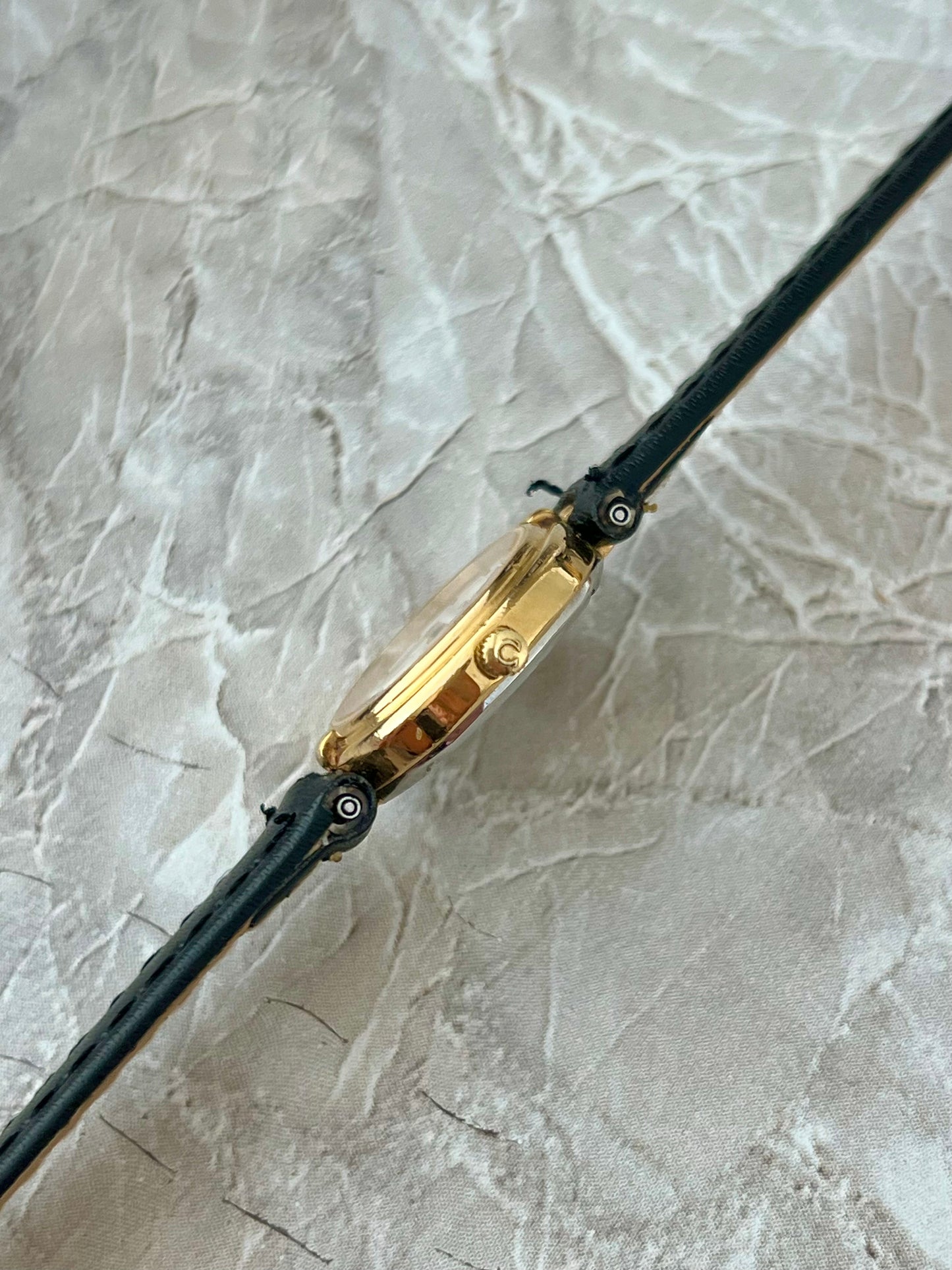 Omega De Ville Gold Tone Round Raised Bezel Women's Watch