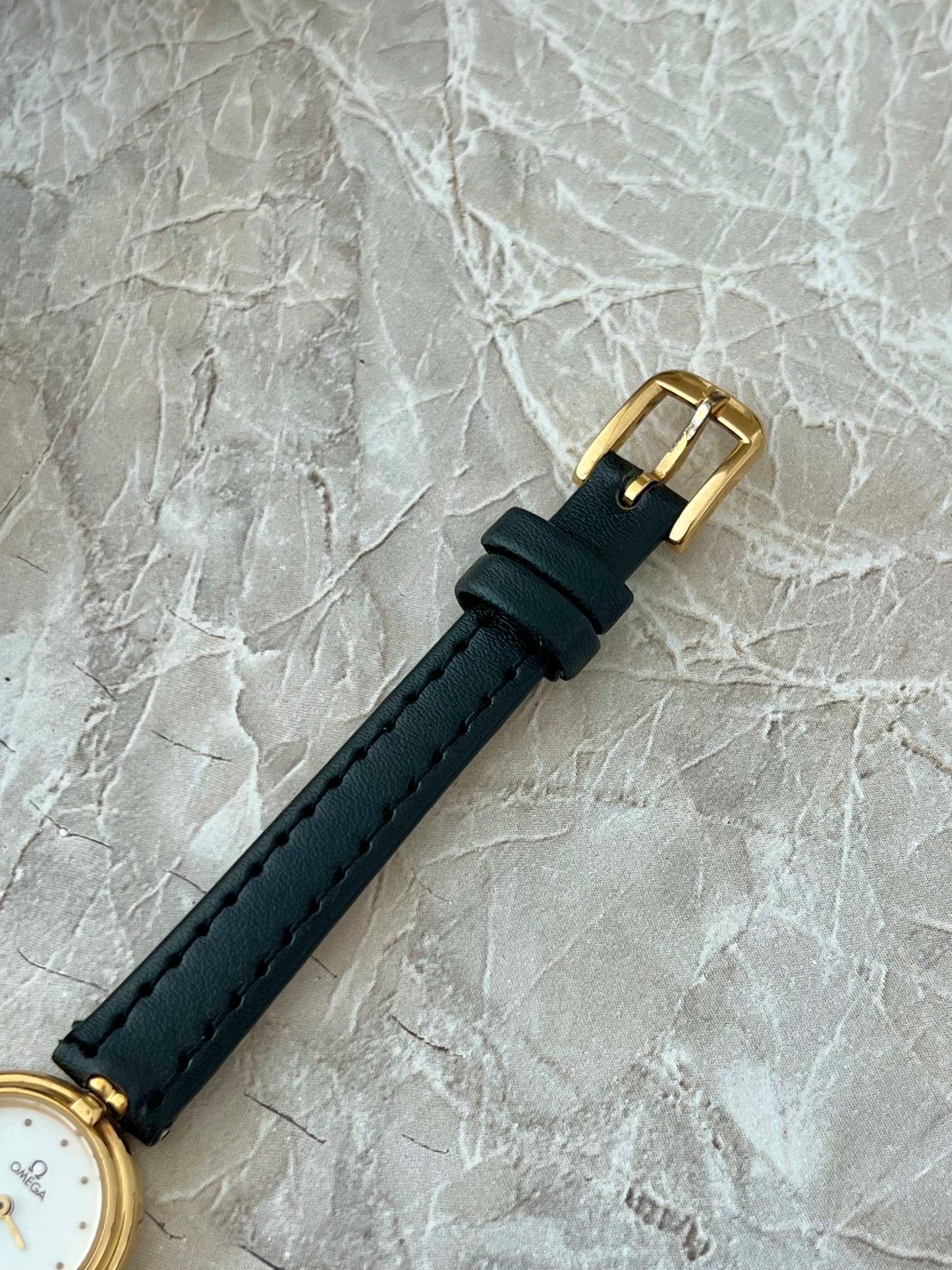 Omega De Ville Gold Tone Round Raised Bezel Women's Watch