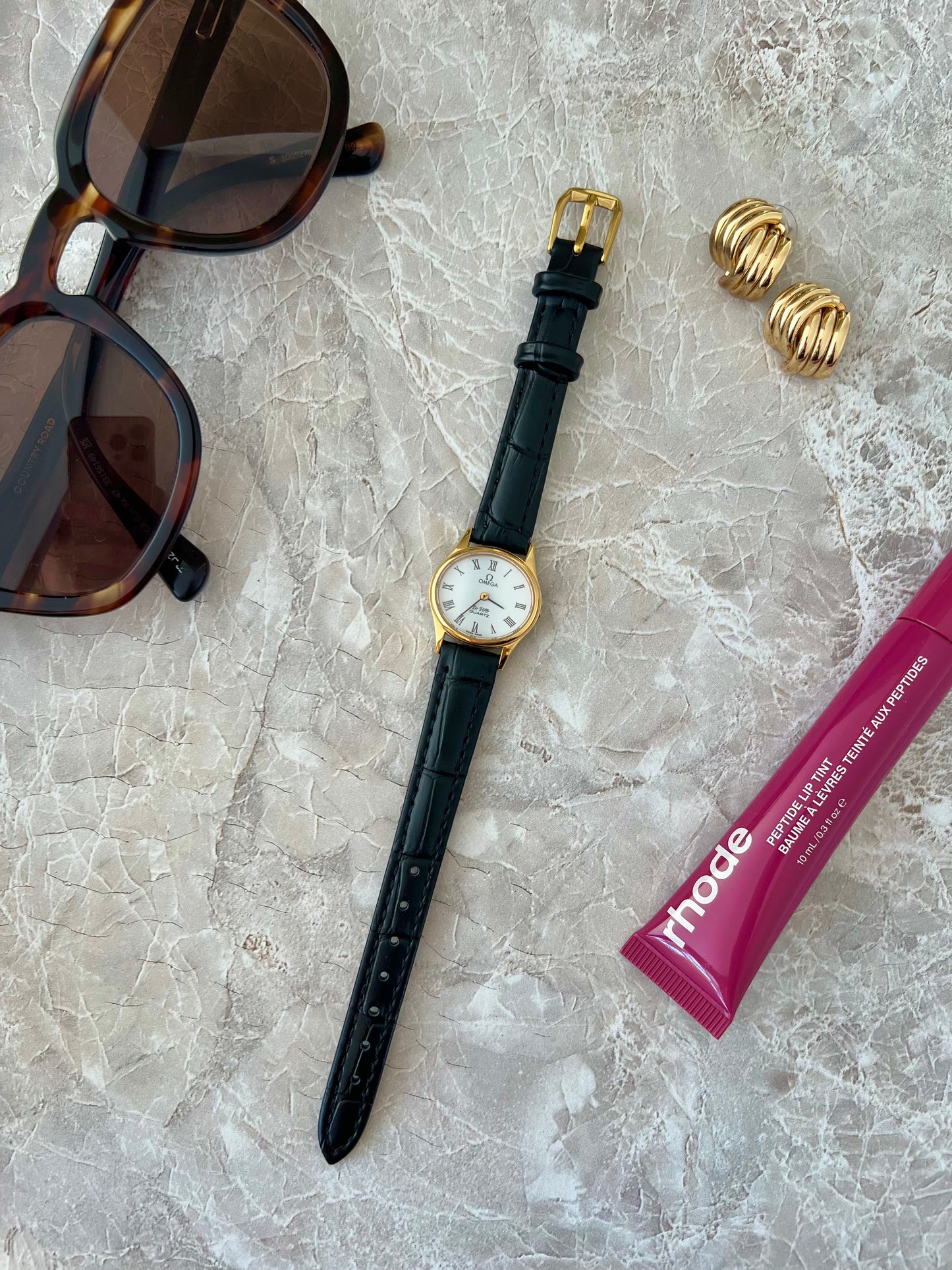Omega De Ville Ellipse Gold Tone Roman Numerals Women's Watch