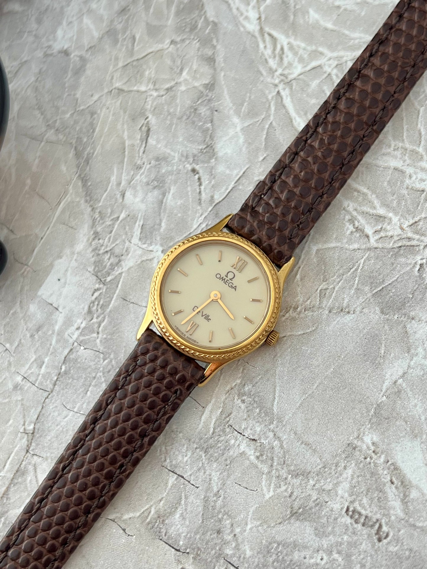 Omega De Ville Gold Tone Wreath Bezel Women's Watch