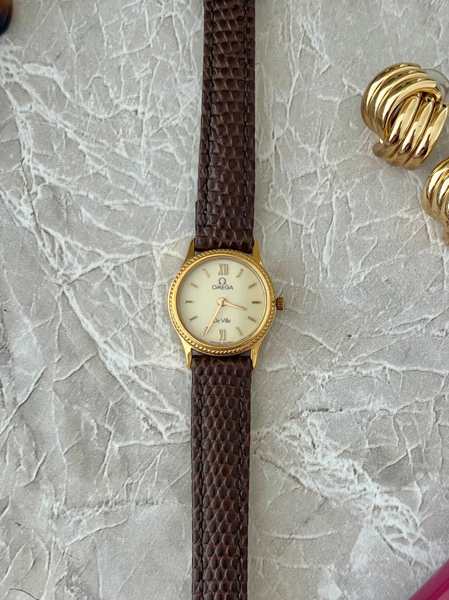 Omega De Ville Gold Tone Wreath Bezel Women's Watch