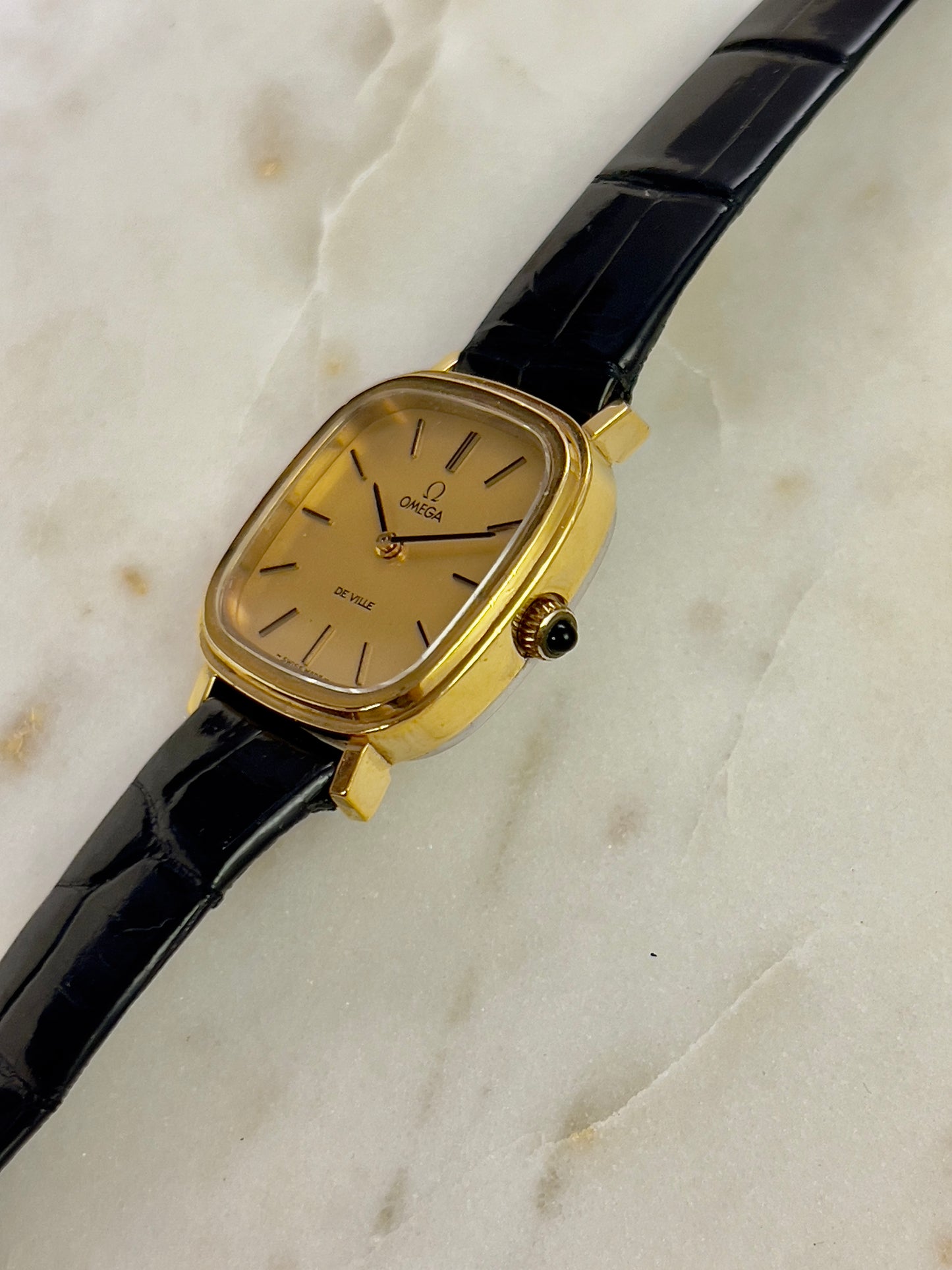 Omega Square Gold Toned Woman's Watch