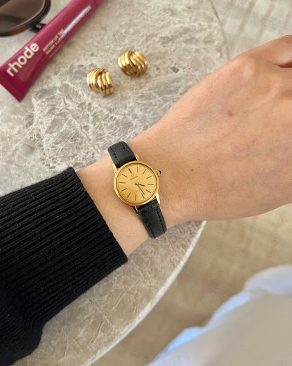 Omega De Ville Gold Tone Round Champagne Dial Women's Watch
