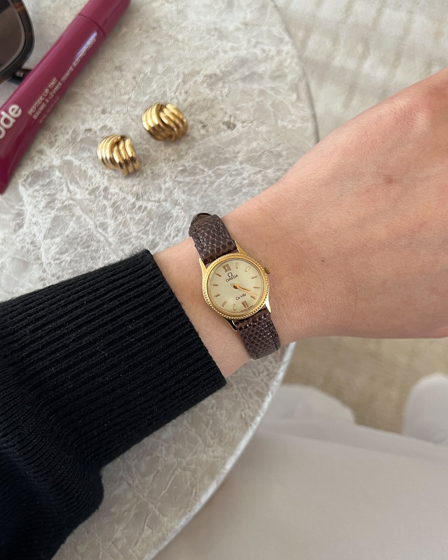 Omega De Ville Gold Tone Wreath Bezel Women's Watch