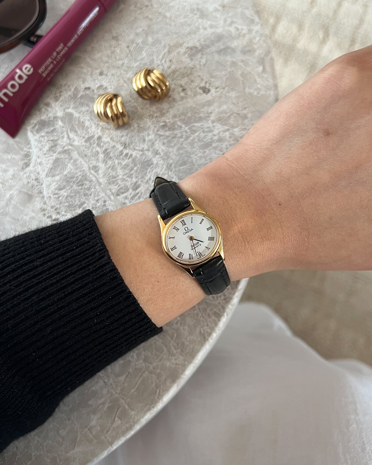 Omega De Ville Ellipse Gold Tone Roman Numerals Women's Watch