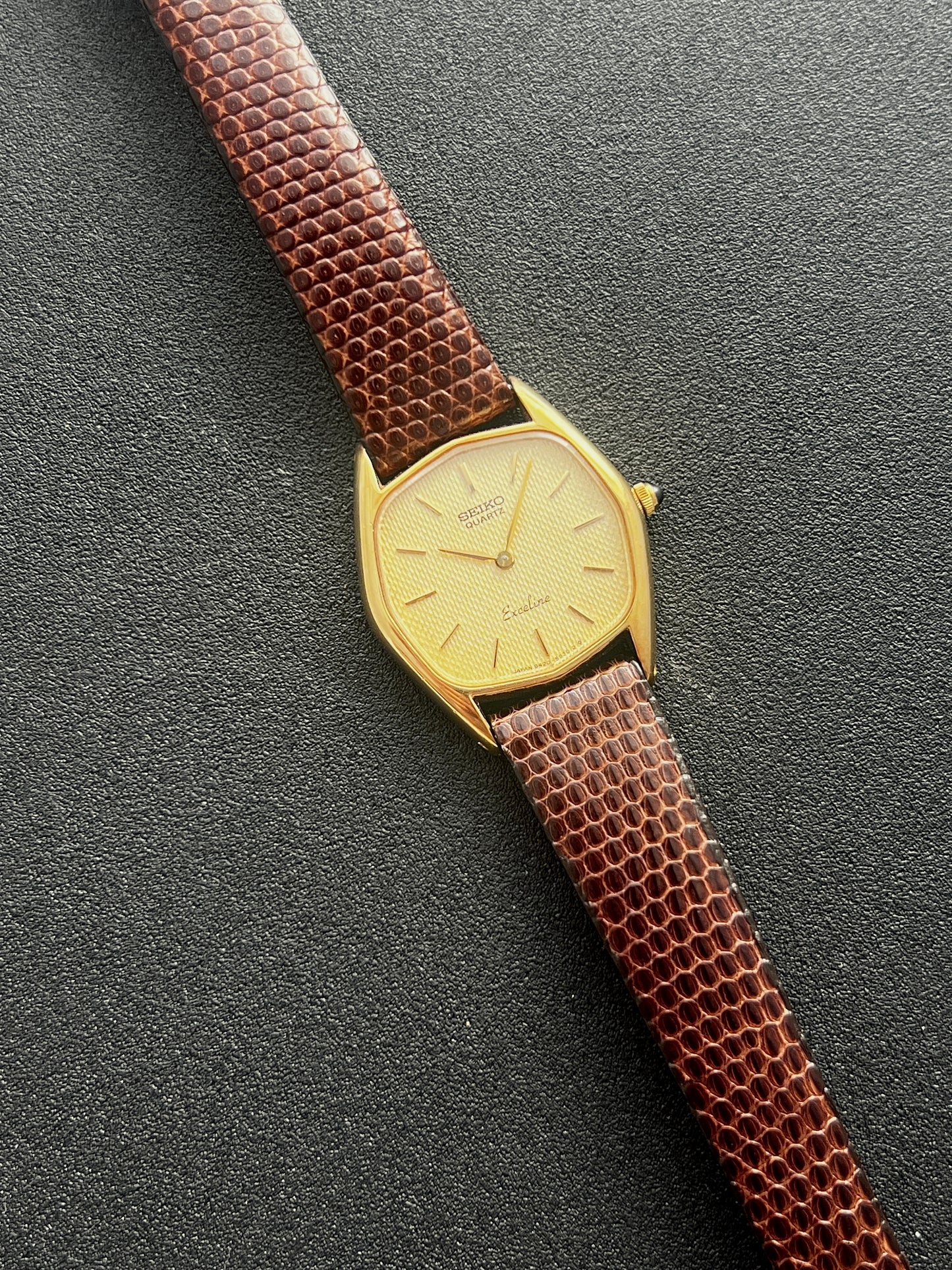 Seiko Exceline Gold Filled Toned Tonneau Woman's Watch